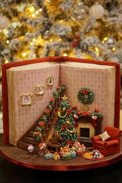 Koti Diy, Christmas Diorama, Christmas Shadow Boxes, Night Before Christmas, Christmas Tree Ideas, Miniature Christmas, The Night Before Christmas, Tree Ideas, Open Book