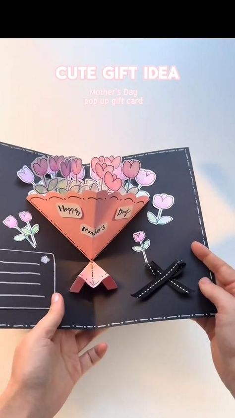 How to Make Beautiful Paper Roses at Home Cute And Easy Card Ideas, How To Make A Mother’s Day Pop Up Card, Gift Card Tutorial, How To Make Cute Cards, For Mothers Day, I Love You This Much Card, Craft For Mother's Day, Mothers Day Pop Up Cards Diy, Diy Card For Mom