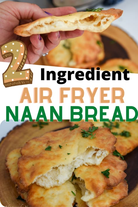 Airfryer Naan Bread, 2 Ingredient Dough Air Fryer, Artisan Bread In Air Fryer, Naan Bread In Air Fryer, Air Fryer Keto Bread, Airfryer Bread Recipes, Air Fryer Naan Bread, Airfryer Bread, Air Fryer Naan