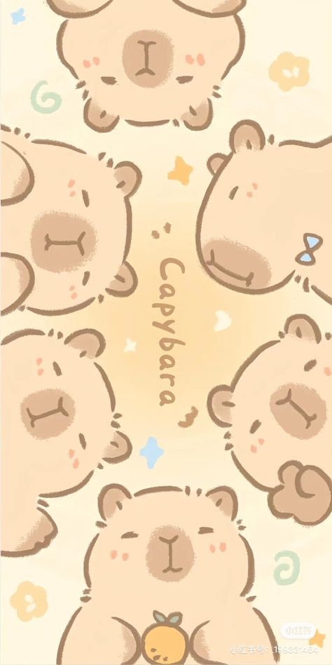 Capybara Art Cute, Aesthetic Capybara Wallpaper, Cute Wallpapers Capybara, Capybara Wallpaper For Ipad, Cute Bear Wallpaper Aesthetic, Capybara Wallpaper Iphone, Kapibara Wallpaper, Capybara Cute Drawing, Cute Capybara Wallpaper