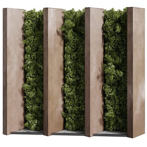 Green wall 03 Plant Wall Exterior House, Outdoor Walls Design, Plant Wall Interior Design, Garden Wall Design Outdoor, Green Wall In Office, Green Wall Exterior, Green Compound Wall Design, Plant Wall Texture, Green Wall Design Interior