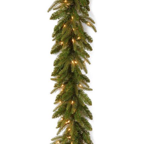 NATIONAL TREE CO National Tree Co. Downswept Douglas Feel Real Indoor/Outdoor Christmas Garland #affiliatelink Outdoor Christmas Garland, Outdoor Garland, Pre Lit Garland, Frasier Fir, Artificial Christmas Garland, Artificial Garland, Holiday Garlands, Light Garland, Christmas Garland