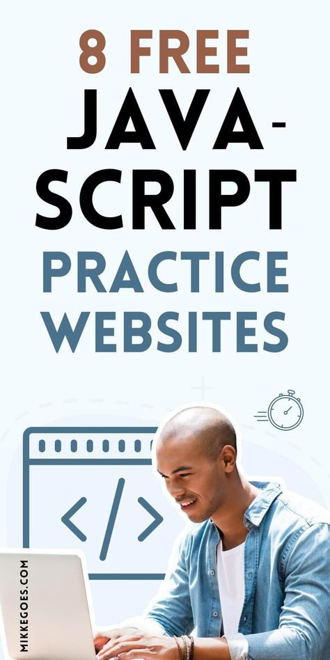 Find the best Javascript beginner practice websites to improve your coding skills! These top websites with fun JavaScript projects and exercises are the best places to learn how to code, practice your front end web development skills, and build a portfolio of real-life JavaScript projects to start a career as a professional developer. If you are new to JavaScript and want to learn coding for beginners, these are the best places to get started. Save this pin for later! How To Learn Javascript, Web Development For Beginners, Website Design For Beginners, Coding Sites, How To Code, Front End Web Development Projects, Javascript Projects For Beginners, Html Projects For Beginners, Php Projects