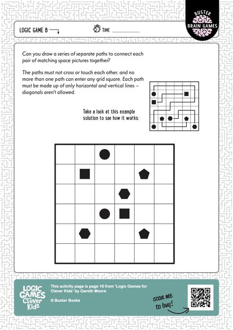 Download this free educational activity sheet for kids age 8-12. Whether at home or in the classroom, Buster's fantastic Brain Games are guaranteed to keep kids entertained. Click the link for more great learning material and fun activities from the Clever Kids series! Kids Brain Activities, Cognitive Activities For School Age, Brain Activity Games, Puzzle Activities For Kids, Logic Puzzles Brain Teasers, Brain Games For Kids, Logic Puzzles For Kids, Logic Games For Kids, Homeschool Writing Prompts