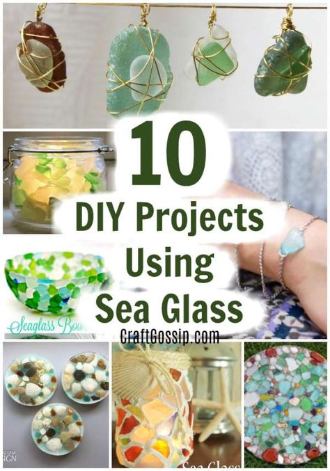 10 DIY Projects Using Sea Glass – Home and Garden Tumbled Glass Projects, Sea Glass Candles, Glass Crafts Diy, Sea Glass Diy, Sea Glass Art Diy, Sea Glass Art Projects, Beach Glass Crafts, Glass Rocks, Sea Glass Bracelet