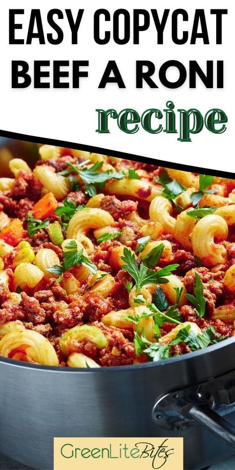 Beef Roni Recipe, Beef A Roni Recipes Homemade, Beef A Roni Recipes, Beef A Roni, Pasta Ground Beef, Pot Pie Recipes, Pasta With Peas, Wheat Pasta, Easy One Pot Meals