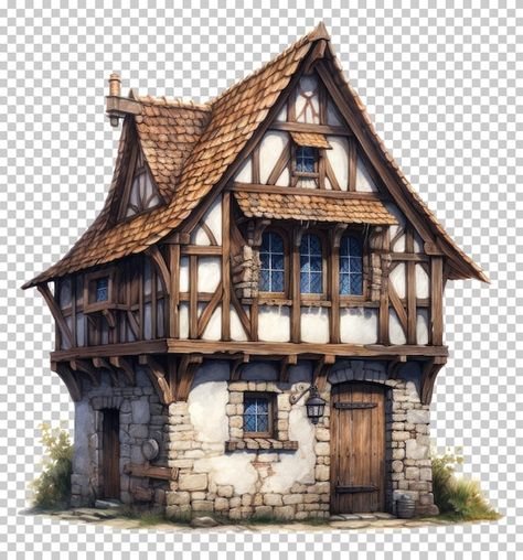 Medieval Houses Architecture, Medieval Cottage Exterior, Medieval Stone House, Medieval Inn Concept Art, Medieval Tudor House, Old German Architecture, Medieval Tavern Exterior, Medival House Ideas, Medieval Europe Aesthetic