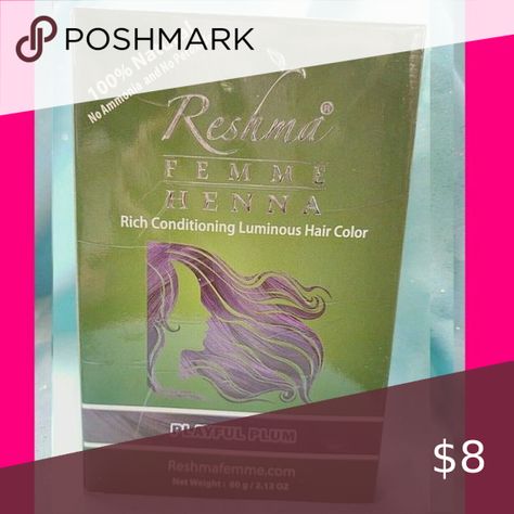 Reshma Femme HENNA Natural Hair Color Dye PURPLE Henna Natural Hair, Natural Hair Color Dye, Henna Plant, Semi Permanent Hair Color, Temporary Hair Color, Hair Color For Women, Permanent Hair Color, Hair Dye Colors, Colored Highlights