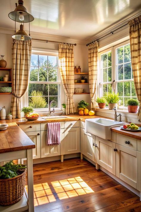 Large Cozy Kitchen, Colorful Cottage Kitchen, Italian Room Aesthetic, Italian Kitchen Aesthetic, Warm Cozy Kitchen, Italian Farmhouse Kitchen, Tiny Cottage Kitchen, English Cottage Kitchens, Italian Apartment