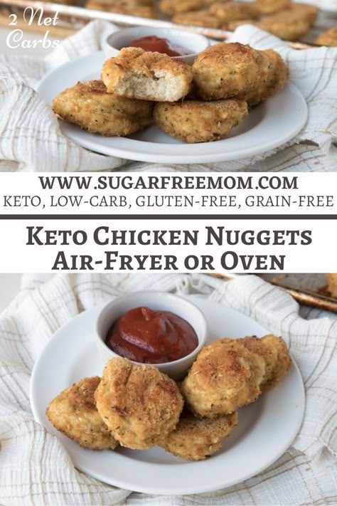 Carnivore Chicken Nuggets, Carnivore Dishes, Paleo Air Fryer, Air Fried Chicken Nuggets, Paleo Chicken Nuggets, Crispy Chicken Nuggets, Air Fryer Chicken Nuggets, Sugar Free Mom, Healthy Chicken Nuggets