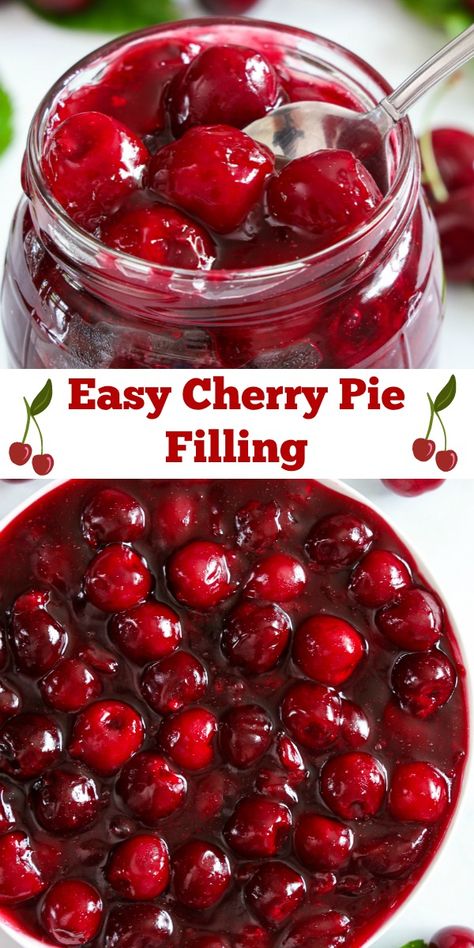 Pie Cherries Recipes, Sweet Cherry Canning Recipes, Cherry Pie Filling With Frozen Cherries, Canning Cherry Pie Filling Recipes, Cherry Pie Filling Recipes Homemade, Homemade Cherry Pie Filling Recipes Easy, Diy Cherry Pie Filling, Pie Fillings Sweet, Cherry Pie With Canned Cherries