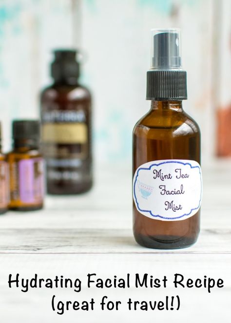 Hydrating facial mist recipe (great for travel!) You can keep your skin feeling nice and hydrated while traveling with this all-natural facial spritz! Diy Face Mist, Hydrating Facial Mist, Face Spray, Hydrating Facial, Hydrating Mist, Diy Facial, Natural Facial, Facial Spray, Skin Hydration