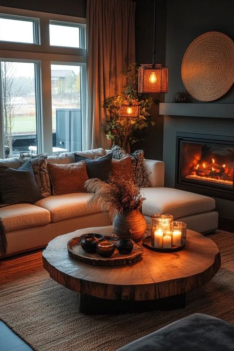 "Bring the outdoors inside with a Cozy Earth-Toned Living Room! 🌿🛋️ This design embraces the beauty of nature with warm, earthy colors and soft, comfortable fabrics. 🌿✨ #InteriorDesign #EarthyLiving #CozyDecor" Living Room Cosy, Relaxing Decor, Lounge Inspiration, Bring The Outdoors Inside, Earthy Living Room, Cosy Vibes, Snug Room, Cozy Living Room Design, Earthy Home Decor