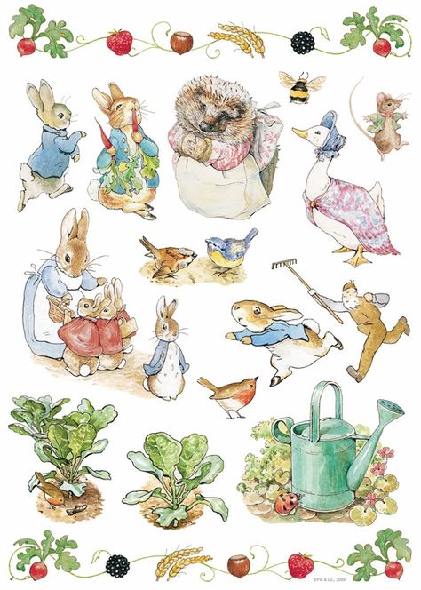 Beatrix Potter Illustrations, Beatrice Potter, Peter Rabbit Nursery, Peter Rabbit Birthday, Peter Rabbit Party, Peter Rabbit And Friends, Rabbit Nursery, 동화 삽화, Rabbit Illustration