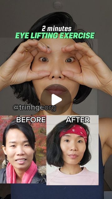 65K views · 3.6K likes | Trinh Georg on Instagram: "The eye exercise regimen has noticeably lifted and brightened the appearance of my eyes. They now appear more alert, vibrant, and refreshed, reflecting a newfound sense of vitality and energy. #eyes #eyelifting #eyelidlift #nomoreeyebags #trinhgeorg #trinhgeorgg #eyeexercise" One Eye Bigger Than The Other, Eye Exercises For Beautiful Eyes, How To Get Bigger Eyes, Bigger Eyes Exercise, Eye Health Remedies, Yoga Face, Exercise Regimen, Face Massage Techniques, Bigger Eyes