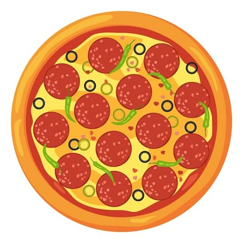 Download this Premium Vector about Pizza top view with salami slices Pepperoni cartoon icon, and discover more than 15 Million Professional Graphic Resources on Freepik Pizza Clipart, Pizza Icon, Cartoon Pizza, Pizza Illustration, Donut Drawing, Pizza Pictures, Pizza Cartoon, Pizza Drawing, Pizza Graphic