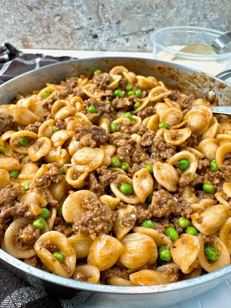 French Onion Beef and Pasta Pasta With Ground Beef And Peas, French Onion Lasagna, French Onion Beef Pasta, Dried Beef Recipes Main Dishes, Creamy French Onion Beef And Noodles, One Pot Minced Beef Recipes, Ground Meat And Pasta Recipes, Beefy Onion Rice, Beef French Onion Casserole