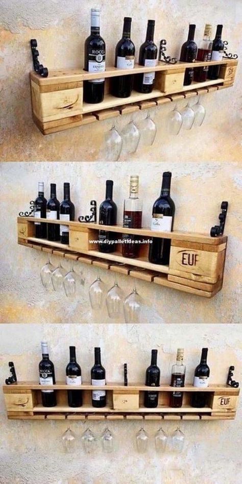 Bar Con Pallet, Palet Bar, Bar In Casa, Diy Home Bar, Pallet Bar, Pallet Decor, Diy Holz, Wood Pallet Projects, Wood Bar