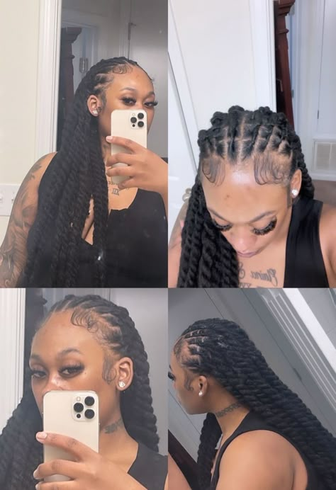 Twists That Look Like Locs, Formal Hairstyles For Long Locs, Black Women Beach Hairstyles, Lemonade Loc Styles, Loc Elegant Styles, Quick Weave Over Locs Hairstyle, Formal Hairstyles For Locs, Cornrows Over Locs, Loc Extension Hairstyles