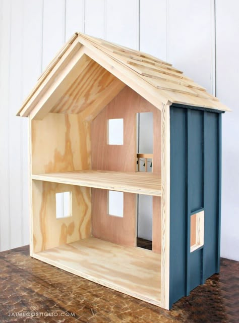 Wood Dollhouse Diy, Build Dollhouse Diy, Simple Doll House, Wooden Doll House Diy, Wooden Dollhouse Diy Plans, Build Dollhouse, Simple Diy Dollhouse, Wood Doll House Diy, Wood Dollhouse