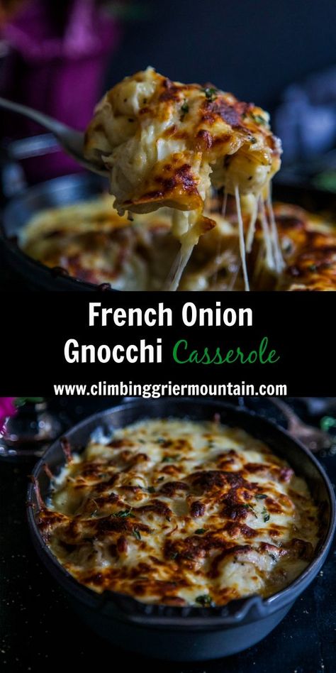 French Onion Gnocchi, Gnocchi Casserole, Veggie Mains, Mediterranean Recipe, Gnocchi Dishes, Classic French Onion Soup, Veg Recipe, Fresh Recipes, Gnocchi Recipes