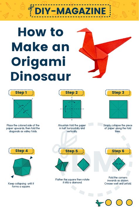 create paper plate dinosaur craft | triceratops stegosaurus t rex Origami T Rex, Creative Paper Crafts, Cool Origami, Origami Dinosaur, Dinosaur Origami, Paper Dinosaur, Diy Magazine, T Rex Dinosaur, Kids Fun