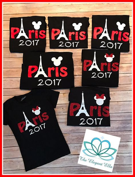 This is a custom listing for your families Disney vacation shirts. Mickey and Minnie are perfect for Your Disney vacation to Paris or on the cruise ship!!! I can make matching shirts and onesies for both boys and girls and adults. You choose the color for mini mouses bow. Either red or Disneyland Paris Birthday, Cheap Cute T-shirt For Disney Trips, Fun Mickey Mouse Shirt For Disney Trips, Black Disney T-shirt For Disney Trips, Family Matching Graphic T-shirt For Disney Trips, Mickey Mouse T-shirt For Disney Trips, Florida Family Vacation, Disney Family Vacation Shirts, Vacation Tshirts