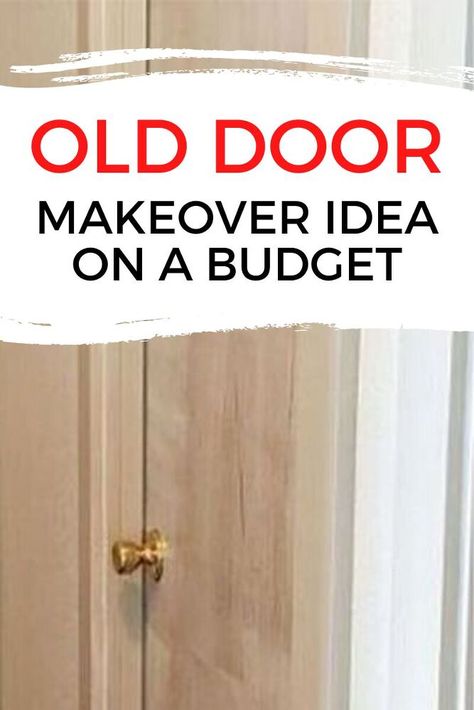 Door Refurbish Ideas, Stencil Door Ideas, Door Redo Interior, Stenciled Doors Interior, Refurbished Door Ideas, Hollow Core Door Repurpose, Painting Doors Interior Creative Diy, Diy Interior Door Makeover, Old Interior Doors