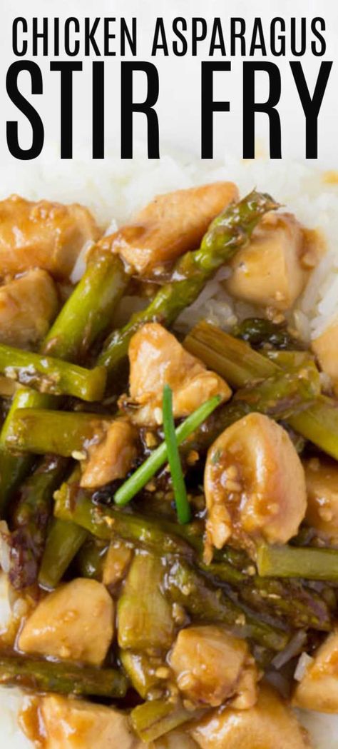 Chicken Asparagus Stir Fry is a simple stir-fry style recipe that's quick and easy to throw together in time for dinner! Chicken asparagus and asian spices cooked together for an amazing under 20 minute dinner! Healthy Stir Fry Sauce, Asparagus Stir Fry Recipes, Easy Chicken Stir Fry Recipe, Healthy Chicken Stir Fry, Asparagus Stir Fry, Easy Chicken Stir Fry, Healthy Stir Fry, Asian Stir Fry, Stir Fry Recipes Chicken