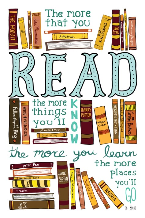 Hand Illustrated pro-reading type poster I did for a Design for Good Poster show!  *credit to Shannon Robinson Poster On Library, Importance Of Reading Books Poster, Reading Week Poster, Reading Day Chart Ideas, Reading Design Poster, Literacy Posters Design, Literacy Posters Ideas, Poster About Reading Books, Posters For Library