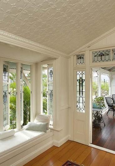 Window Shutters Diy, Exterior Window Shutters, Shutters Diy, Pressed Metal Ceiling, Queenslander Homes, Queenslander House, Window Shutters Exterior, Exterior Window, Pressed Tin