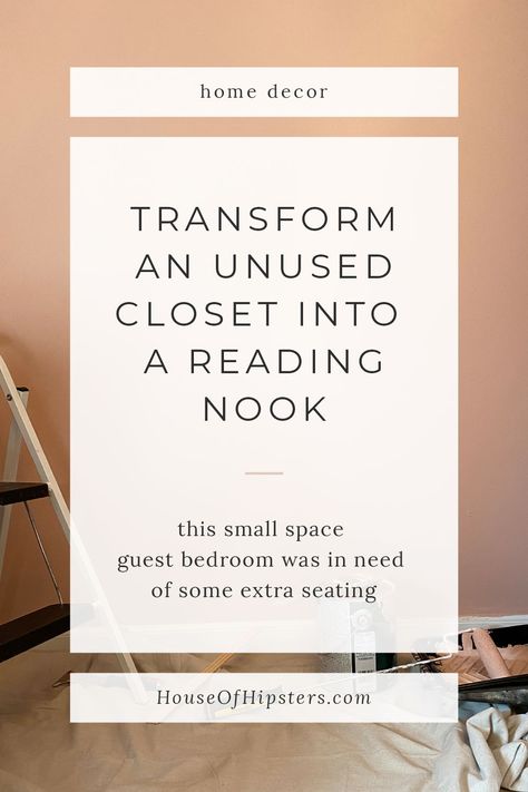 How to Transform A Closet Into A Reading Nook Turning A Closet Into A Reading Nook, Bedroom Closet Reading Nook, Closet Reading Nook Ideas, Closet Reading Nook For Adults, Diy Closet Reading Nook, Bedroom Nook Ideas Master, Reading Nook In Closet, Closet Turned Into Reading Nook, Closet Nook Ideas