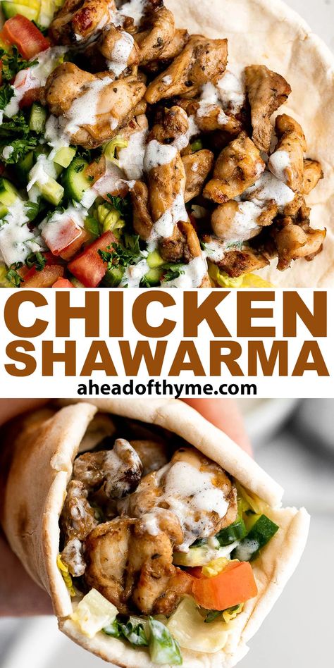 Chicken Shawarma Wrap, Chicken Shawarma Recipe, Chicken Pita, Shawarma Recipe, Chicken Shawarma, Mediterranean Diet Recipes, Chicken Dishes Recipes, Middle Eastern Recipes, The Chicken