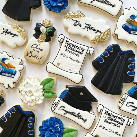 Phd Themed Party, Phd Cupcakes, Graduate School Party Ideas, Doctor Grad Party Ideas, Med Graduation Party Ideas, Dissertation Defense Party, Mba Cake Graduation, Graduation Party Ideas Doctorate, Doctor Of Education Graduation Party