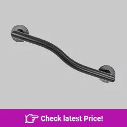 Looking for Decorative Grab Bars That Don't Look Like Grab Bars? Black Grab Bars Bathroom, Grab Bars In Shower Walk In, Ada Bathroom, Shower Grab Bar, Grab Bars In Bathroom, Public Restroom, Grab Bar, Aging In Place, Bathroom Remodel Shower