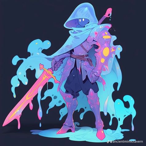 Glomp Hug Anime, Plasmoid Dnd Character Art, High On Life Game, Plasmoid Dnd Art, Dnd Slime, Shapeshifter Character Design, Character Artist, Dungeons And Dragons Characters, Dnd Art