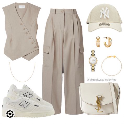 New Balance 550 The Frankie’s Shop Trousers and Waistcoat Set YSL Kaia Bag Style Content Ideas, Clothing Shops, Classic Style Outfits, Effortlessly Chic Outfits, Summer Capsule Wardrobe, Casual Chic Outfit, Content Ideas, Formal Outfit, High Fashion Street Style