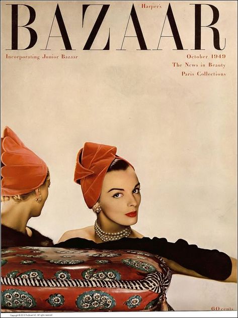 Bazaar Magazine Covers, Bazaar Cover, Harpers Bazaar Covers, Vintage Vogue Covers, Dior New Look, 1940s Hats, Vintage Fashion Magazine, Harpers Bazaar Magazine, Bazaar Magazine