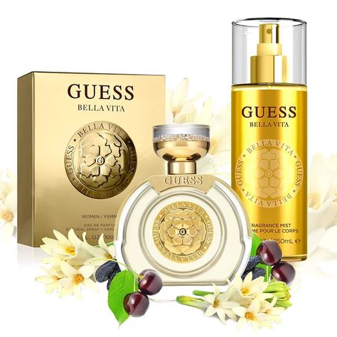 Introducing Guess Bella Vita, an elegant and luxurious women's perfume for the glamourous Guess girl. This fruity floral oriental fragrance brings Guess back to its roots and instills confidence. Perfume Types, Perfume For Ladies, Affordable Fragrances, Guess Seductive, Ladies Perfume, Best Perfumes For Women, Guess Clothing, Women's Perfume, Best Perfumes