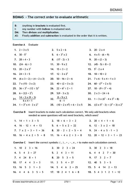 BIDMAS Year 9 Maths Worksheets, Subtracting Decimals Worksheet, Subtracting Integers Worksheet, Mental Maths Worksheets, Christmas Math Worksheets, Integers Worksheet, Subtracting Integers, Mental Maths, Maths Worksheet