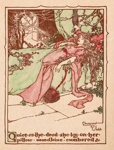 Margaret Ely Webb Public Domain Images Vintage Illustrations, Sleeping Beauty Illustration, Image Illusion, Storybook Illustration, Story Books Illustrations, 동화 삽화, Fairy Tale Illustration, Storybook Art, Fairy Tale Books