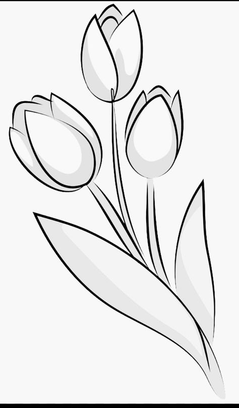 Tulip Drawing, Flower Drawing Tutorials, Flower Art Drawing, Cute Doodles Drawings, American Traditional Tattoo, Doodle Art Designs, Mini Drawings, Hand Embroidery Art, American Traditional