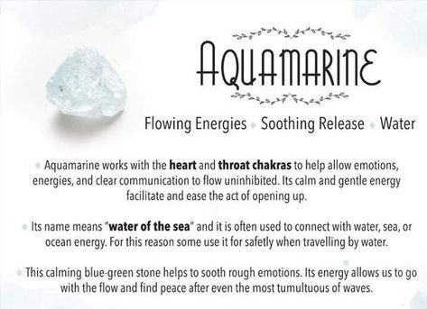 Aquamarine Works With The Heart Aquamarine Meaning, Birthstones Meanings, Birth Stones, Aquamarine Birthstone, Clear Communication, Aquamarine Jewelry, March Birthstone, Aquamarine Stone, Crystal Meanings