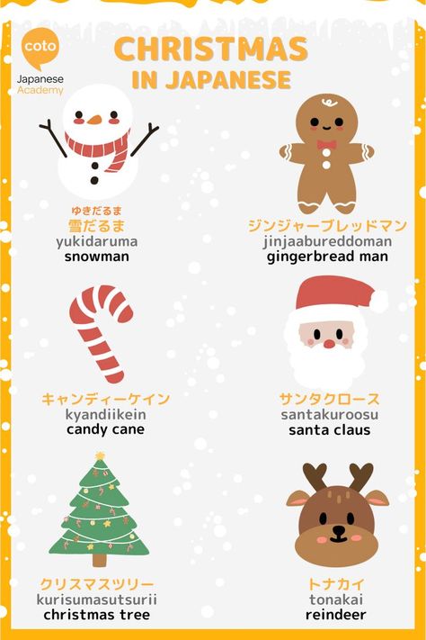 Japanese Christmas Traditions, Clothes In Japanese, Christmas In Japan, Christmas Japan, Learn Japan, Japanese Vocabulary, Japanese Christmas, Tokyo Aesthetic, Japanese English