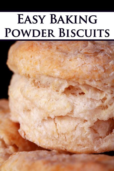 A plate of tall, flaky baking powder biscuits. Simple Homemade Biscuits, Easy Biscuits Recipe, Baking Powder Biscuits Recipe, Simple Biscuit Recipe, Easy Biscuits, Easy Homemade Biscuits, Flour Biscuits, Baking Powder Biscuits, Easy Biscuit