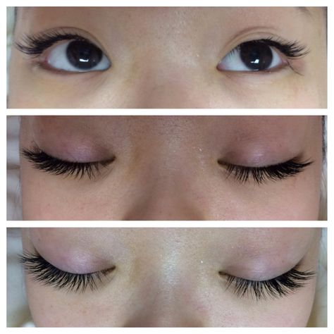 full set of xtremelashes 8-10mm thick 35 curve.  natural lashes were average length and pin straight! these extensions give just enough volume and slight curve to look absolutely natural and not weigh down the clients eye.   #xtremelashes #fauxmink #eyelashes #eyelashextensions #lashextensions #lashes #lashpro #lashionista #lashtenia #makeup #beautysecrets #individuallashextensions #individualeyelashextensions #lashaddict #lashstylist #asianeyelashes #asianeyes Monolid Eye Lash Extensions, Lash Extensions Monolid Eyes, Monolid Eyelash Extensions, Monolid Lash Extensions, Eyelash Extensions Styles, Perfect Eyelashes, Doll Eye Makeup, Natural Eyelash Extensions, Individual Eyelash Extensions