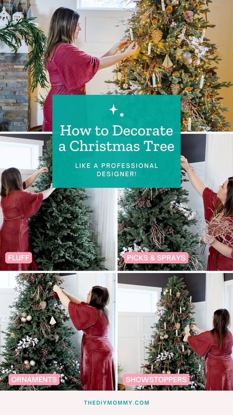 How to Decorate Your Christmas Tree Like a Professional Designer | The DIY Mommy Decorated Trees, Decorate A Christmas Tree, Diy Mommy, Amazon Christmas, Christmas Tree Garland, Festival Diy, Round Ornaments, Upcycled Crafts, Vintage Theme