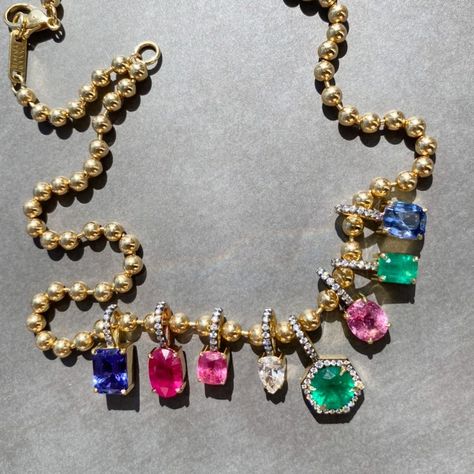 @jemmawynne shared a photo on Instagram: “Emeralds, and sapphires, and diamonds oh my! #JWcharms 🌈🌈🌈 #giftideas” • Dec 7, 2021 at 6:49pm UTC Egyptian Inspired Jewelry, Jemma Wynne, Glamorous Jewelry, Fine Jewelery, Light Weight Jewelry, Art Nouveau Jewelry, Stacked Jewelry, Diamond Charm, Classic Jewelry