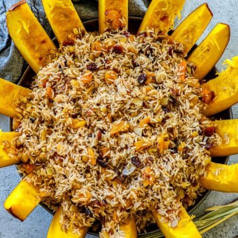 Ghapama Recipe (Armenian Stuffed Pumpkin) - Bonappeteach Armenian Ghapama Recipe, Armenian Salad Recipe, Easy Armenian Recipes, Ghapama Recipe, Stuffed Pumpkin Recipes, Foreign Recipes, Salmon Teriyaki, Salmon Teriyaki Recipe, Armenian Food