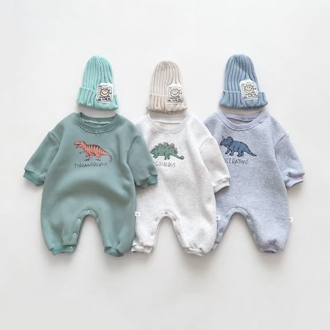 Winter Baby Outfits, Kid Outfits, Baby Dinosaur, Baby Fits, Baby Dinosaurs, Newborn Romper, Casual Rompers, Baby Warmer